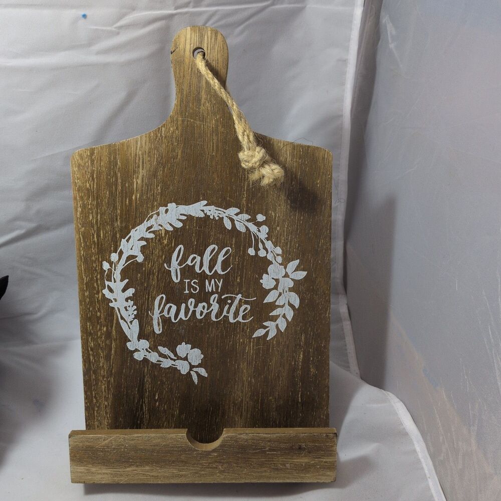 Fall Is My Favorite Wooden Recipe Book Holder Cookbook Stand Farmhouse Decor
